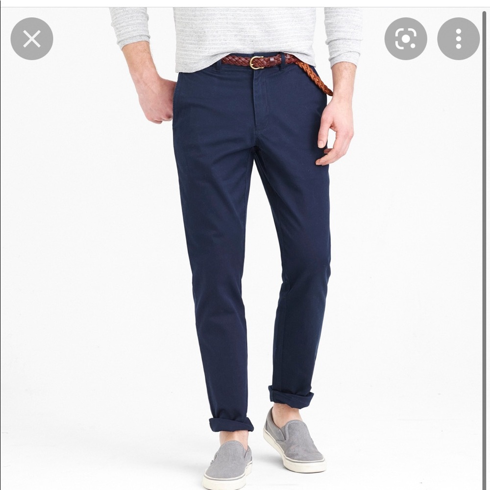 NWT JCREW blue mens pants 33x32 stretch chino
